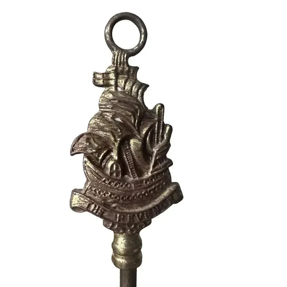 Vintage Retractable Brass Fireside Brush The Revenge 1588 Tall Ship Galleon
